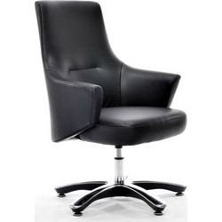 Καρέκλα Business Visitor Black Leather ΘΕΣΙΣ Μαύρο