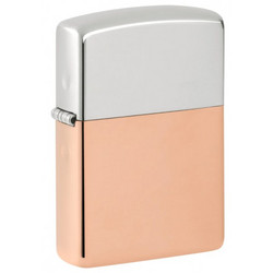 Zippo 48694 Bimetal Case Lighter - Sterling Silver Lid