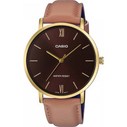 Casio Standard Ανδρικό Ρολόι με Ροζ Δερμάτινο Λουράκι MTP-VT01GL-5BUDF