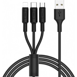 Καλώδιο 3in1 Hoco Soarer X25 Cable Lightning / Type-C / MicroUSB 1m Black
