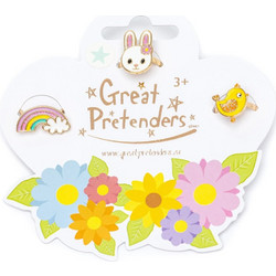 Great Pretenders Σετ δαχτυλίδια Άνοιξη - Λαγουδάκι σετ 3τμχ