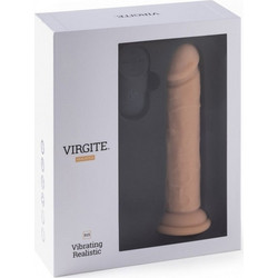 Virgite R15 Vibrating & Rotaning Realistic Ρεαλιστικός Δονητής για Ζευγάρια με Τηλεχειριστήριο 16.5cm Flesh