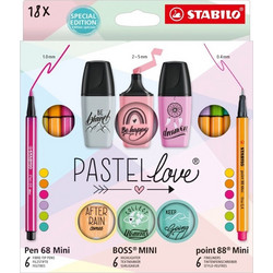 Μαρκαδόροι Σχεδίου και Υπογραμμισης | Pastel love | Σε Διάφορα Pastel Χρώματα | Σετ Των 18τμχ