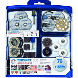 Dremel - Σετ εξαρτημάτων πολλαπλής χρήσης EZ SpeedClic 70 τεμαχίων (SC725) (2615E725JA)