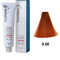 Faipa Three Color 9.66 Ξανθό Πολύ Ανοιχτό Έντονο Κόκκινο Μόνιμη Βαφή Μαλλιών 120ml