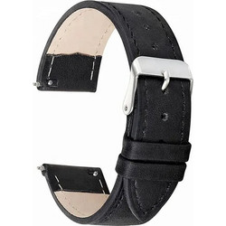Bakeey Quick Release Λουράκι Δερμάτινο Black (Universal 22mm)