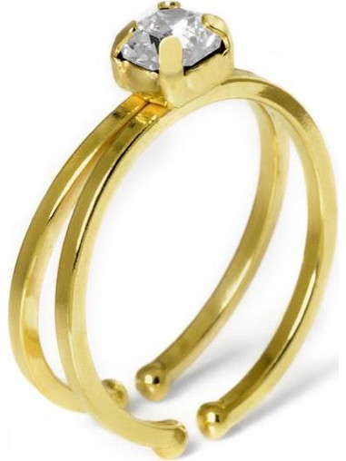 Victoria Cruz Γυναικείο Δαχτυλίδι από Ασήμι Χρυσό με Swarovski A3490-35A