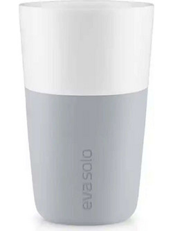Φλυτζάνια Latte Πορσελάνινα (Σετ 2Τμχ) 501046 360ml Light Grey Eva Solo Πορσελάνη