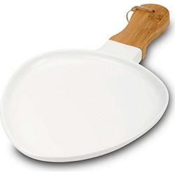 Πιατέλα Σερβιρίσματος Με Λαβή Terrestrial 10-263-041 35x22x3cm White-Natural Nava Πορσελάνη,Bamboo