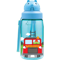 Laken Οχήματα Oby Παιδικό Μπουκάλι Πλαστικό BPA Free με Καλαμάκι Γαλάζιο 450ml