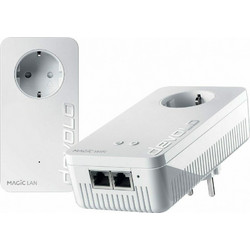 Devolo Magic 2 WiFi 2-1-2 Next Starter Powerline Διπλό Kit για Ασύρματη Σύνδεση WiFi 5 με 2 Θύρες Ethernet & Passthrough Πρίζα