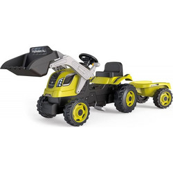 Smoby Farmer Max Ποδοκίνητο Παιδικό Τρακτέρ με Καρότσα Lime