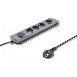 Qoltec Surge protector Quick Switch 4socket 15m gra
