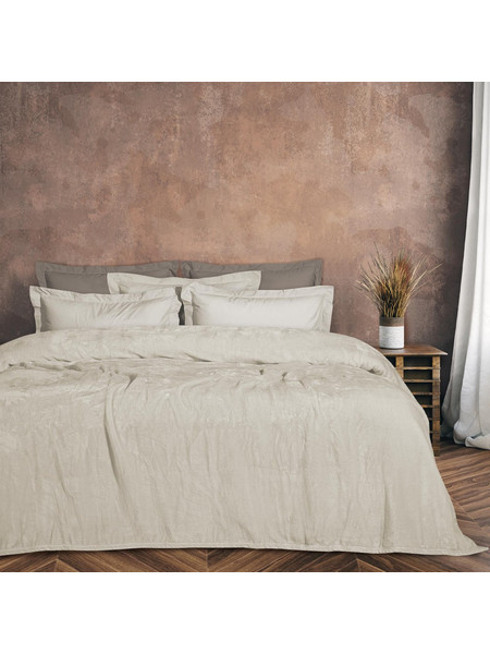 Das Home Κουβερτα Velour Υπερδιπλη 1341 Ιβουαρ Ιβουαρ