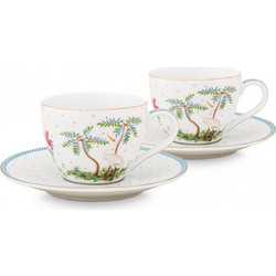 Pip Studio Jolie Dots Gold Σετ Φλιτζάνια Espresso Πορσελάνης Πολύχρωμα 120ml 2τμχ 51004118