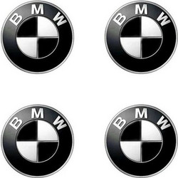 Αυτοκόλλητα Σήματα BMW 5.5cm για Ζάντες Αυτοκινήτου Σετ 4 τμχ Ασπρόμαυρα