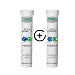 Power Health Zinc & Vitamin D3 Stevia 2x20 Αναβράζοντα Δισκία