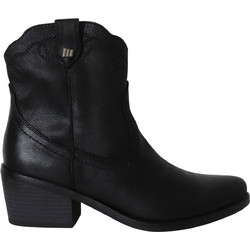 MTNG Γυναικεία Μποτάκια Cowgirl Suede Μαύρα με Χοντρό Χαμηλό Τακούνι 51966