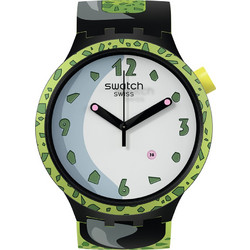 Swatch Ανδρικό Ρολόι με Πολύχρωμο Καουτσούκ Λουράκι SB01Z401