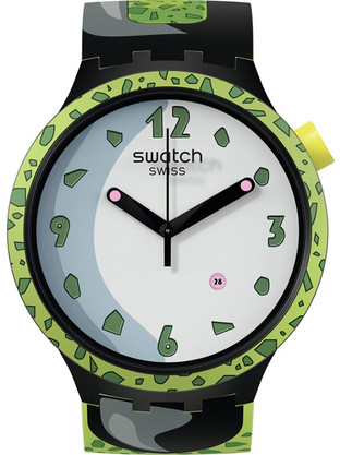 Swatch Ανδρικό Ρολόι με Πολύχρωμο Καουτσούκ Λουράκι SB01Z401