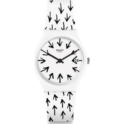 Swatch Frechia Γυναικείο Ρολόι με Λευκό Καουτσούκ Λουράκι GW409