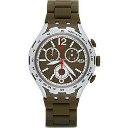 Swatch Ανδρικό Ρολόι Χρονογράφος με Καφέ Μεταλλικό Μπρασελέ YYS4022AG