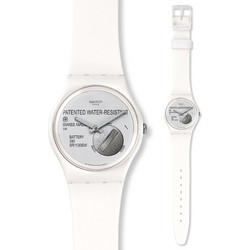 Swatch Yrettab Ανδρικό Ρολόι με Λευκό Καουτσούκ Λουράκι GW170