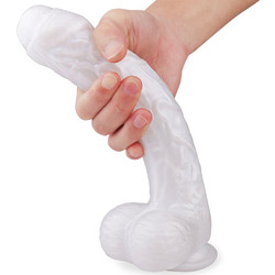 Passion Labs Kylie Super Soft Ρεαλιστικό Dildo με Βεντούζα & Όρχεις 20cm Λευκό