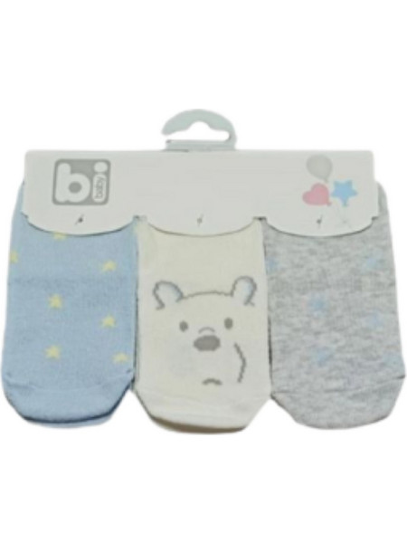 Bi Baby Παιδικές κάλτσες 3pack γαλάζιο /λευκό/γκρι 68335A