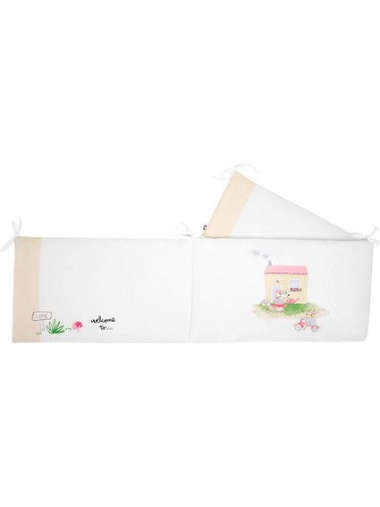 KikkaBoo Πάντα Κούνιας My Home Λευκό Ροζ 35x180cm