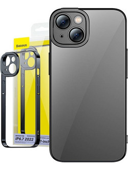 Baseus Glitter Back Cover Transparent / Black (iPhone 14 Plus)