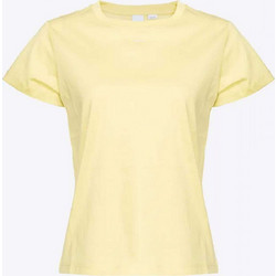 PINKO T-SHIRT BASICO JERSEY OLD WASH LOGO ΚΙΤΡΙΝΟ