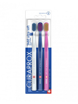 Curaprox CS 5460 Ultra Soft Οδοντόβουρτσες 3τμχ Λευκή Μπλε Ροζ