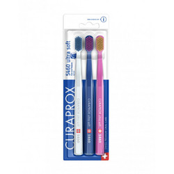 Curaprox CS 5460 Ultra Soft Οδοντόβουρτσες 3τμχ Λευκή Μπλε Ροζ