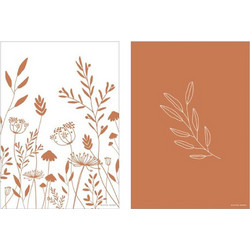 LITTLE DUTCH Poster A3 Wild Flowers Rust