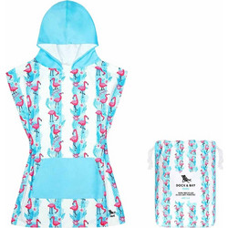 Dock & Bay Flamingo Fever Παιδικό Πόντσο Θαλάσσης Microfiber Μπλε 50x71cm