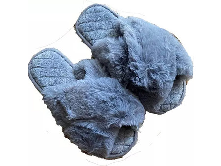 Γυναικείες Χνουδωτές Παντόφλες Harmony 705404_grey Γκρι