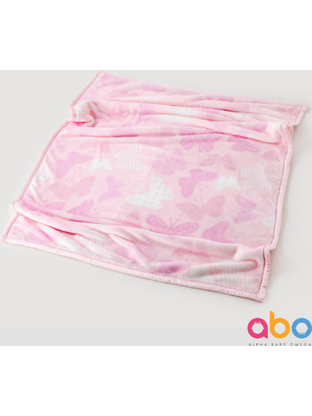 Abo Butterfly Κουβέρτα Κούνιας Βελουτέ 110x140 Ροζ