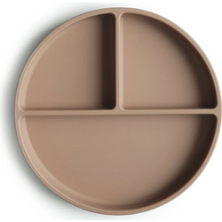 Mushie Πιάτο Φαγητού Σιλικόνης με Χωρίσματα Natural