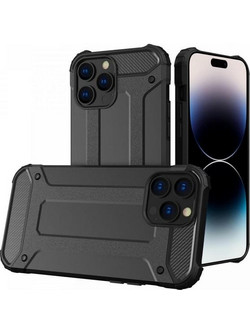 Techsuit Hybrid Armor Back Cover Black (iPhone 15 Pro Max)