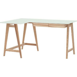 Γραφείο Luka Αριστερή Γωνία LUKALOFASH11 135x50x75cm Natural-Mint