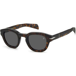 David Beckham DB 7062/S 086/IR Ανδρικά Γυαλιά Ηλίου Στρογγυλά Κοκάλινα Καφέ με Γκρι Polarized Φακό