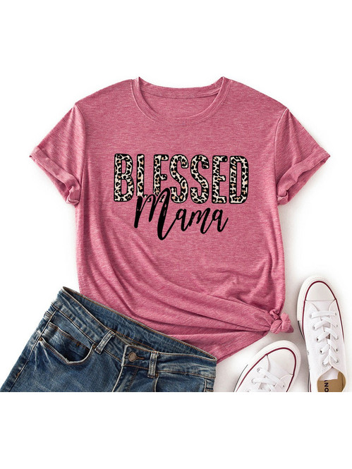 Γυναικεία μπλούζα κοντομάνικη ροζ (Blessed Mama)...