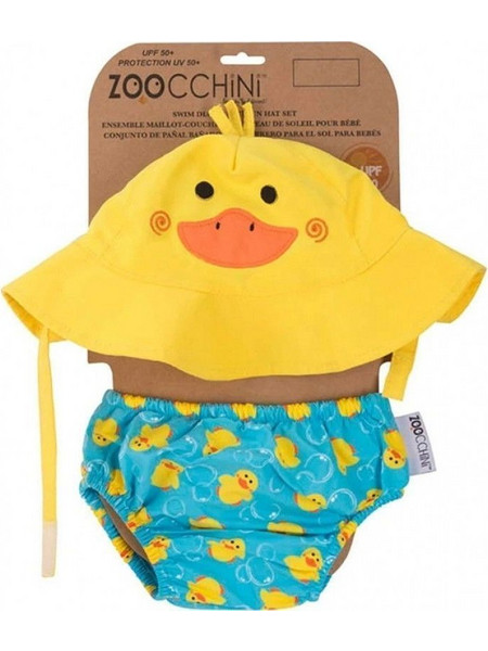 Zoocchini Duck Σετ Βρεφικό Μαγιό Πάνα για Κορίτσι Γαλάζιο ZOO1702