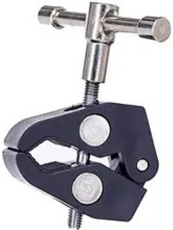 Clamping bracket for mounting accessories with 1/4 and 3/8 inch screw