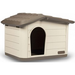 MP Bergamo Princess Σπιτάκι Σκύλου Πλαστικό Εξωτερικού Χώρου Μπεζ 60x50x41cm