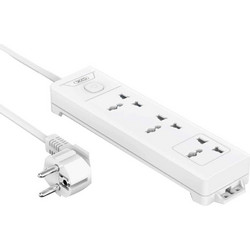 Πολύμπριζο 3 Θέσεων Λευκό Power Multi Socket Shucko ON/OFF White XO WL17 3AC