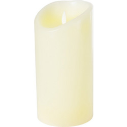 GloboStar(R) FIREFLAME 79543 Διακοσμητικό Realistic Κερί Παραφίνης με LED Εφέ Κινούμενης Φλόγας - Μπαταρίας & Ασύρματο Χειριστήριο IR Θερμό Λευκό 2700K Dimmable - Φ10 x Υ20cm