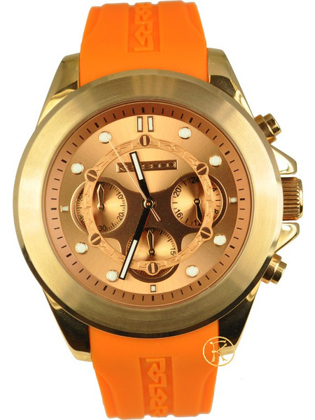 Rebecca Rose Gold Γυναικείο Ρολόι Χρονογράφος με Πορτοκαλί Καουτσούκ Λουράκι ACRORN94