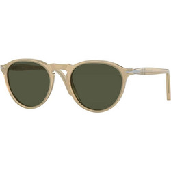 Persol PO3286S 1169/31 Ανδρικά Γυαλιά Ηλίου Στρογγυλά Κοκάλινα Λευκά με Πράσινο Polarized Φακό